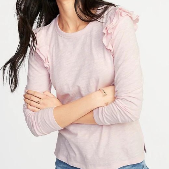 Old Navy Ruffle-Trim Slub-Knit Top for Women - Picture 1 of 1